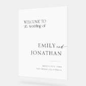 Zwart-wit Classic Old Money Wedding Welkom Acryl Bord (Hoek)