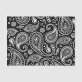 zwart-wit Classic Paisley Pattern Tissuepapier (Voorkant)
