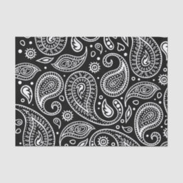  zwart-wit Classic Paisley Pattern Tissuepapier
