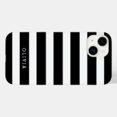 Zwart-wit Classic Stripes Monogram Case-Mate iPhone Case (Achterkant (horizontaal))