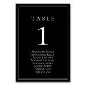 Zwart-wit Classic Tafelnummer Zitenkaart (Achterkant)