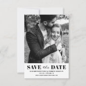 Zwart-wit Classic Typografie Foto Save The Date (Voorkant)