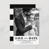 Zwart-wit Classic Typografie Foto Save The Date (Voorkant / Achterkant)