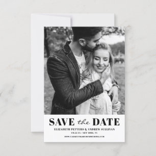 Zwart-wit Classic Typografie Foto Save The Date