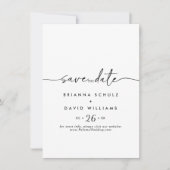 Zwart Wit Classic Wedding Save the Date (Voorkant)