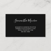 Zwart-wit Classy Curved Swash Handtekening Naam Visitekaartje (Achterkant)
