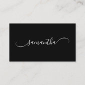 Zwart-wit Classy Curved Swash Handtekening Naam Visitekaartje (Voorkant)