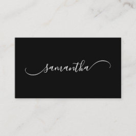 Zwart-wit Classy Curved Swash Handtekening Naam Visitekaartje