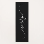 Zwart-wit Classy Curved Swash Handtekening Naam Yogamat (Voorkant)