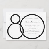 Zwart Wit Classy Custom Minimalist 80e Verjaardag Kaart (Voorkant)