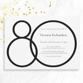 Zwart Wit Classy Custom Minimalist 80e Verjaardag Kaart