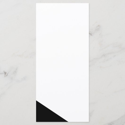 Zwart & Wit Classy Driehoek Bruiloft Menu Kaart (Achterkant)