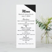 Zwart & Wit Classy Driehoek Bruiloft Menu Kaart (Staand voorkant)