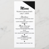 Zwart & Wit Classy Driehoek Bruiloft Menu Kaart (Voorkant)