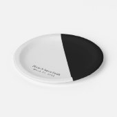 Zwart & Wit Classy Driehoek Bruiloft Receptie Papieren Bordje (Gekanteld)