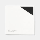 Zwart & Wit Classy Driehoek Bruiloft Receptie Servetten (Voorkant)