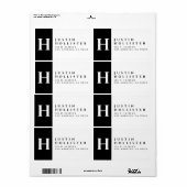 Zwart & Wit | Classy vet retouradres Etiket (Full Sheet)