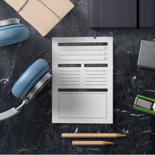 Zwart Wit Clean Daily Planner Post-it® Notes