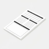 Zwart Wit Clean Daily Planner Post-it® Notes (Schuin)