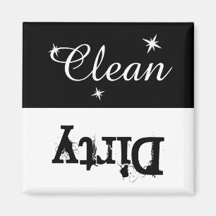 Zwart-wit Clean Dirty Magnet voor Vaatwasser