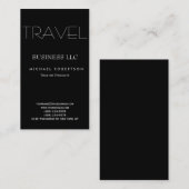 Zwart Wit Clean Travel Agent Visitekaartjes (Voorkant / Achterkant)