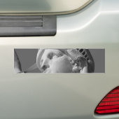 Zwart-wit close-up beeld van vrijheid bumpersticker (Op auto)