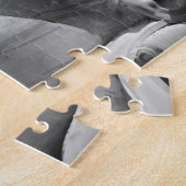 Zwart-wit close-up beeld van vrijheid legpuzzel (Zijkant)