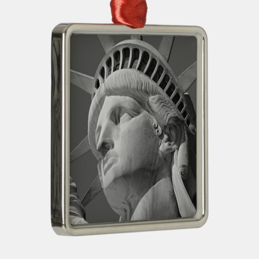 Zwart-wit close-up beeld van vrijheid metalen ornament (Rechts)