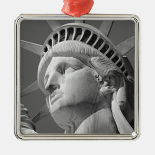 Zwart-wit close-up beeld van vrijheid metalen ornament