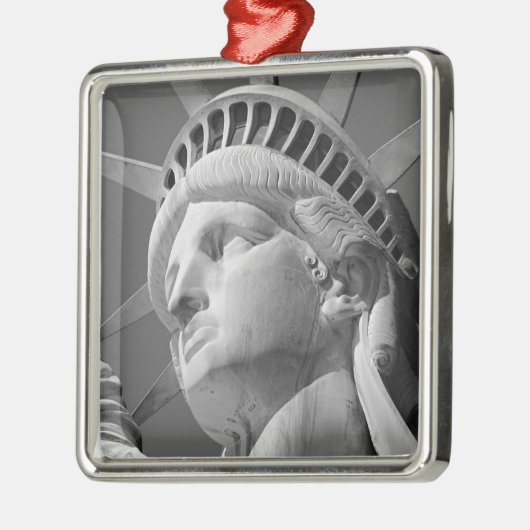 Zwart-wit close-up beeld van vrijheid metalen ornament (Links)