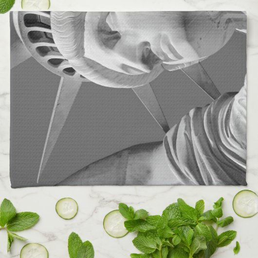 Zwart-wit close-up beeld van vrijheid theedoek (Gevouwen)