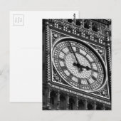 Zwart Wit Close-up Big Ben Klokkentoren Briefkaart (Voorkant / Achterkant)