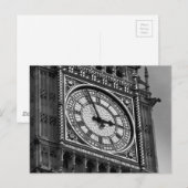 Zwart Wit Close-up Big Ben Klokkentoren Briefkaart (Voorkant / Achterkant)