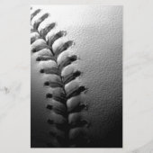 Zwart-wit Close-up Honkbal Briefpapier (Voorkant)