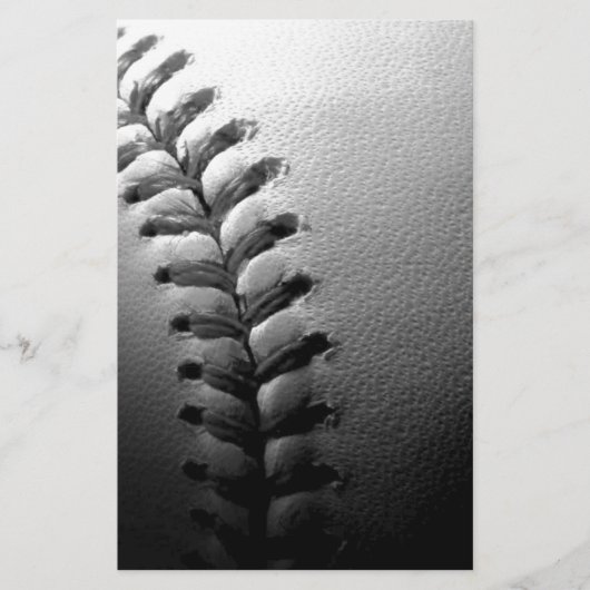 Zwart-wit Close-up Honkbal Briefpapier (Voorkant)