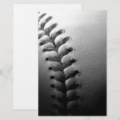 Zwart-wit Close-up Honkbal Briefpapier (Voorkant / Achterkant)