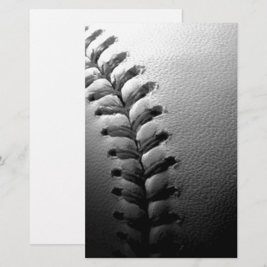 Zwart-wit Close-up Honkbal Briefpapier (Voorkant / Achterkant)