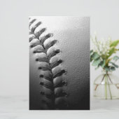 Zwart-wit Close-up Honkbal Briefpapier (Staand voorkant)