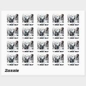 zwart-wit Close Up Labrador Vierkante Sticker (Vel)