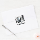 zwart-wit Close Up Labrador Vierkante Sticker (Envelop)