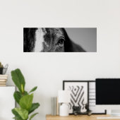 Zwart & Wit Close-up Paardenoog Poster (Thuiskantoor)