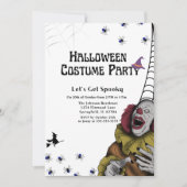 Zwart-wit Clown kostuum Halloween Party Kaart (Voorkant)