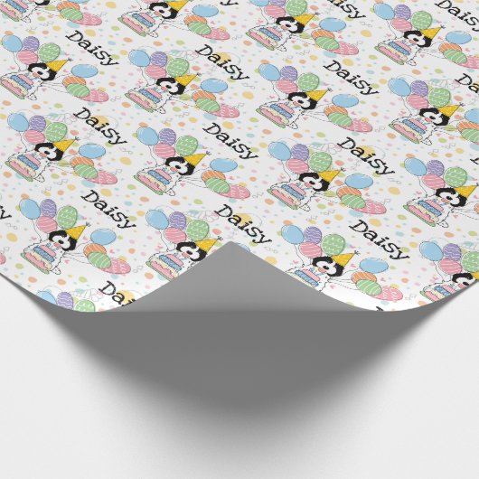 Zwart Wit Cockapoo Cavapoo Hond Verjaardag Cadeaupapier (Hoek)