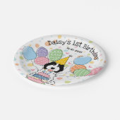 Zwart Wit Cockapoo Cavapoo Hond Verjaardag Papieren Bordje (Gekanteld)