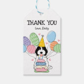 Zwart Wit Cockapoo Cavapoo Verjaardagsfeest Favor Cadeaulabel (Voorkant)