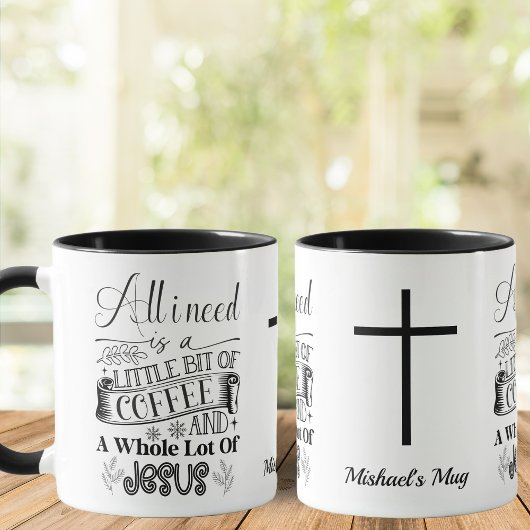 zwart-wit, Coffee & Jesus, Christelijk Mok