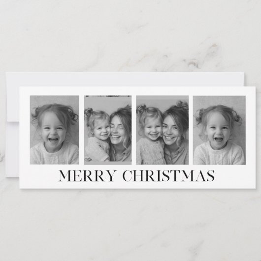 Zwart-wit collage foto Prettig kerstfeest (Voorkant)