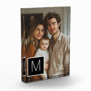 Zwart-wit collage op maat met monogram 1 fotoblokken