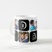 Zwart-wit collage van kinderen voor papa koffiemok (Voorkant links)