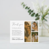 Zwart-wit Collage Wedding Bedankt Card Save The Date (Staand voorkant)